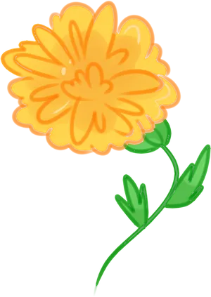 Vibrant Orange Flower Illustration