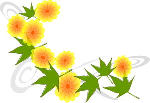 Vibrant Orange Flowers Black Background
