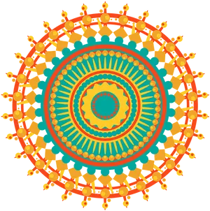 Vibrant Orange Mandala Art PNG image