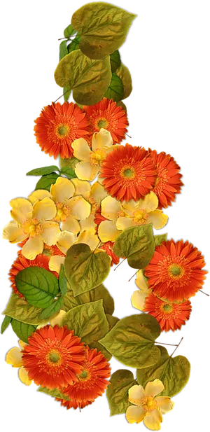 Vibrant Orangeand Yellow Flowers