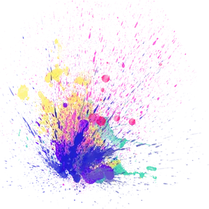 Vibrant Paint Splash Explosion PNG image