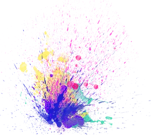 Vibrant Paint Splash Explosion PNG image