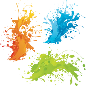 Vibrant Paint Splashes Graphic PNG image
