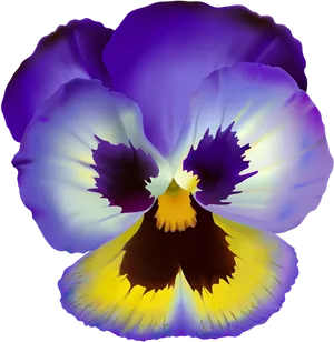 Vibrant Pansy Flower Illustration PNG image