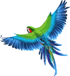Vibrant_ Parrot_ In_ Flight_ Vector PNG image