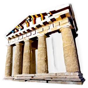 Vibrant Parthenon Painting Png Hcl PNG image