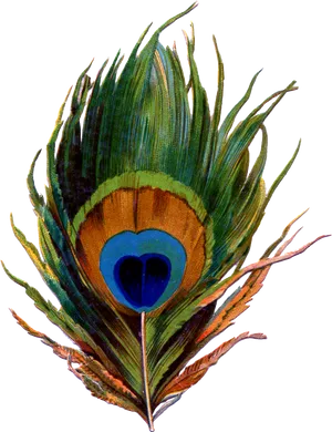 Vibrant Peacock Feather Artwork PNG
