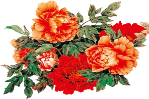 Vibrant Peony Bouquet.png PNG