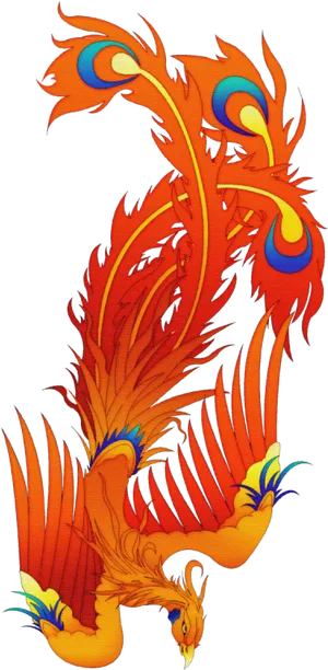 Vibrant Phoenix Artwork PNG image