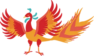 Vibrant Phoenix Illustration PNG