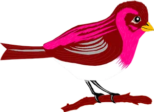 Vibrant Pink Bird Illustration PNG image