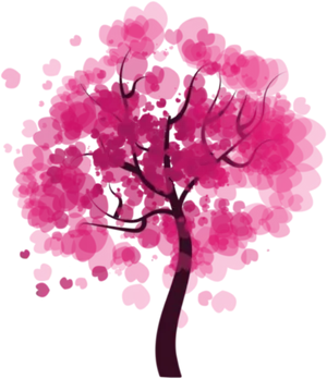 Vibrant Pink Blossom Tree Vector PNG image