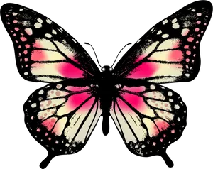 Vibrant Pink Butterfly Art PNG image