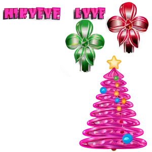 Vibrant Pink Christmas Tree PNG 06122024