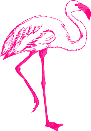 Vibrant Pink Flamingo Artwork PNG image
