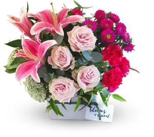 Vibrant_ Pink_ Floral_ Arrangement PNG image
