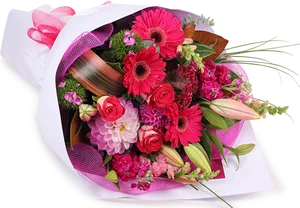 Vibrant_ Pink_ Floral_ Bouquet PNG image