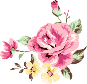 Vibrant_ Pink_ Floral_ Illustration PNG image