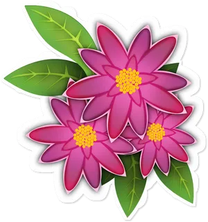Vibrant Pink Flowers Illustration PNG image