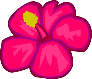 Vibrant_ Pink_ Hawaiian_ Flower_ Cartoon PNG image