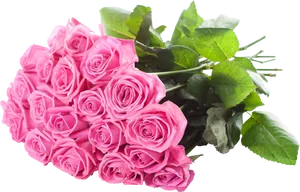 Vibrant_ Pink_ Rose_ Bouquet_ Transparent_ Background.png PNG image