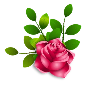 Vibrant Pink Rose Vector Art PNG image