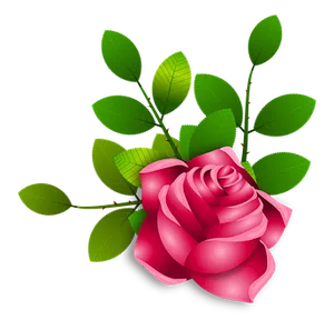 Vibrant Pink Rose Vector PNG