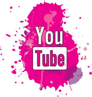 Vibrant Pink Splatter Youtube Logo PNG image