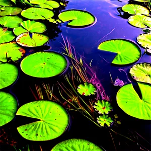 Vibrant Pond Vegetation Png 66 PNG image