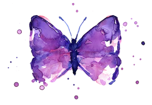 Vibrant Purple Butterfly Artwork PNG image