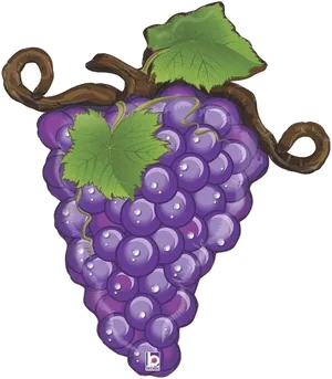 Vibrant Purple Grapes Illustration PNG image