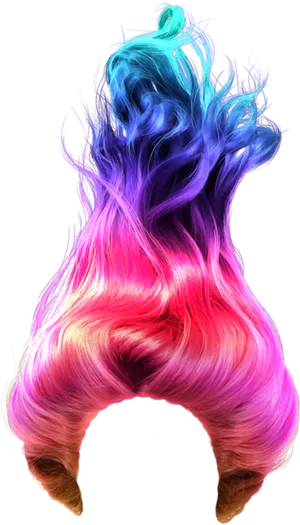 Vibrant Rainbow Hair Art PNG image