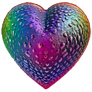 Vibrant Rainbow Heart PNG Ink