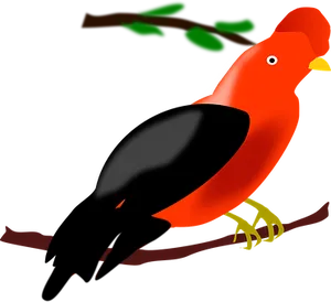 Vibrant_ Red_ Bird_ Illustration