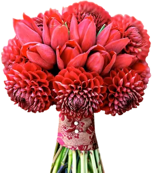 Vibrant Red Floral Bouquet PNG image
