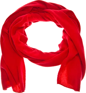 Vibrant Red Knitted Scarf PNG