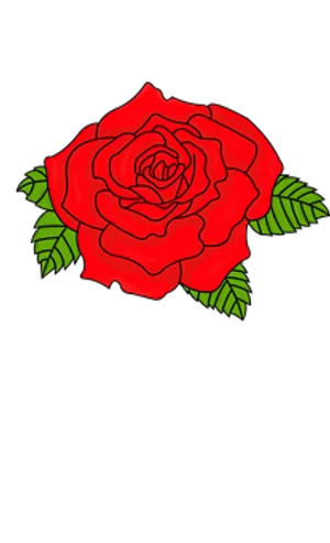Vibrant Red Rose Illustration