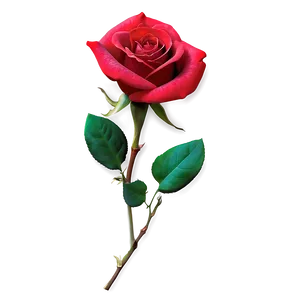 Vibrant Red Rose PNG 05242024