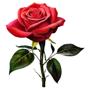 Vibrant Red Rose PNG 23
