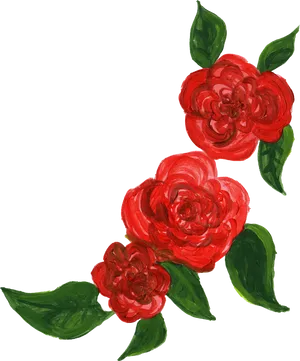 Vibrant Red Roses Artwork PNG image