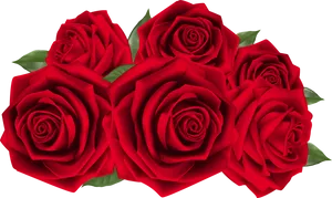 Vibrant Red Roses Bouquet PNG image