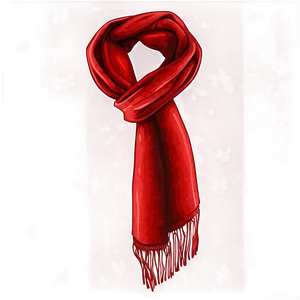 Vibrant Red Scarf PNG 06252024
