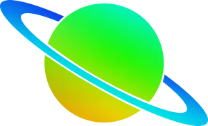 Vibrant Ringed Planet Graphic PNG image