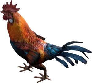 Vibrant Rooster Isolatedon Transparent Background