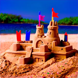 Vibrant Sandcastle PNG Wtt PNG