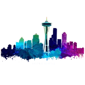 Vibrant Seattle Skyline Png 06292024 PNG image