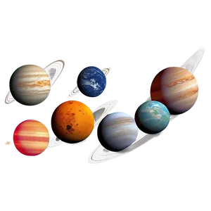 Vibrant Solar System Planets PNG 34