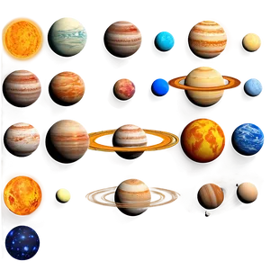 Vibrant Solar System Planets PNG 70