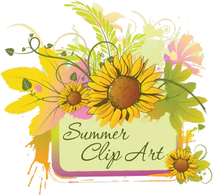 Vibrant Summer Clip Art PNG image