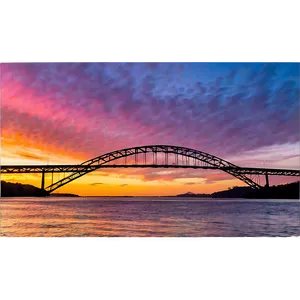 Vibrant Sunset Bridge Png 05242024 PNG image